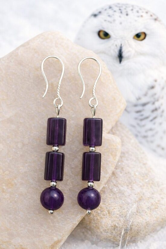 Dabīgo akmeņu auskari "Pūces Maģija"